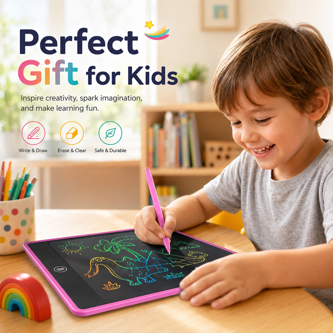 Writing LCD Drawing Tablet 8.5 Inch Multicolor Screen