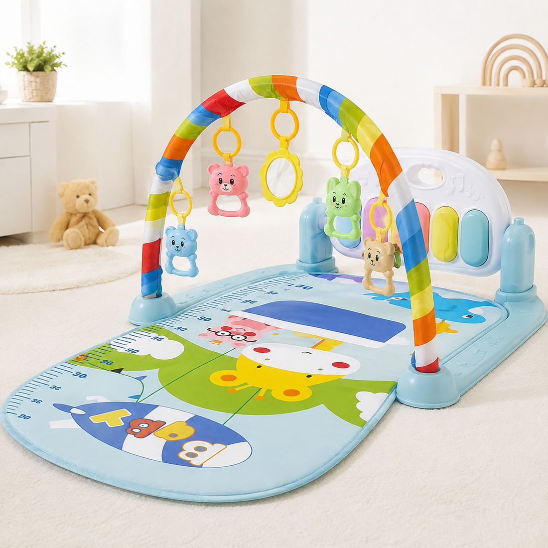 Baby Play Gym Mat 3 In 1 With Piano - Huanger Newborn Activity Center
